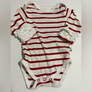 Red and White Striped Kids One Piece
